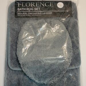 Florence 3pc Bath Rug Set Steel Blue